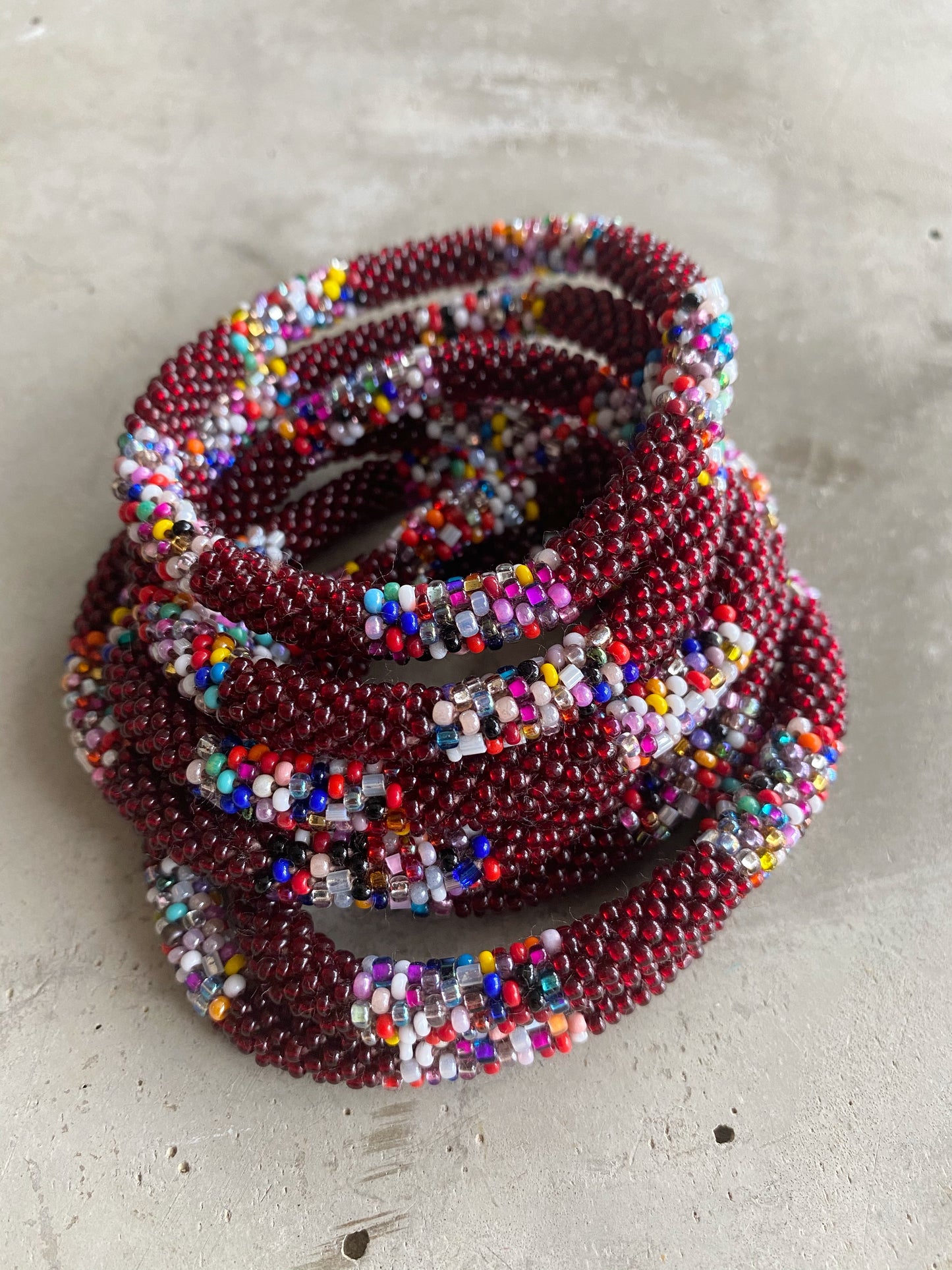 DARK RED MULTI MIX BRACELET