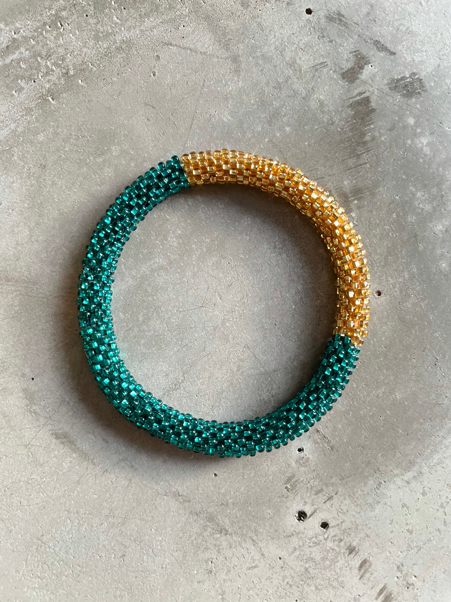 HALF GREEN HALF GOLD BRACELET