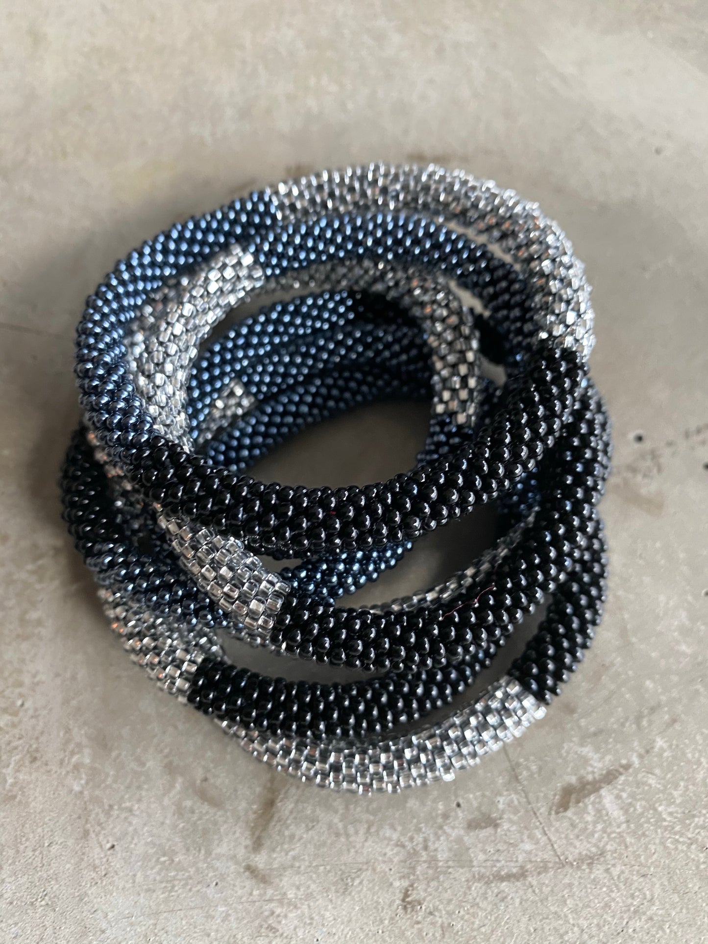 BLACK SILVER METAL BRACELET