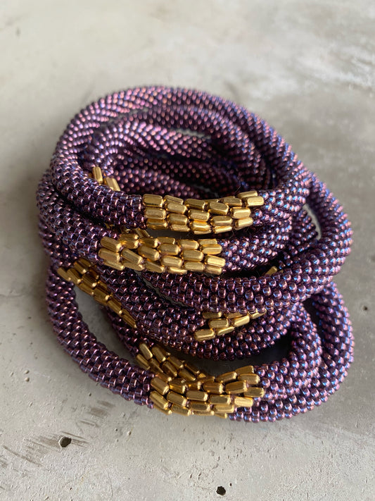 PURPLE METAL PLATE BRACELET