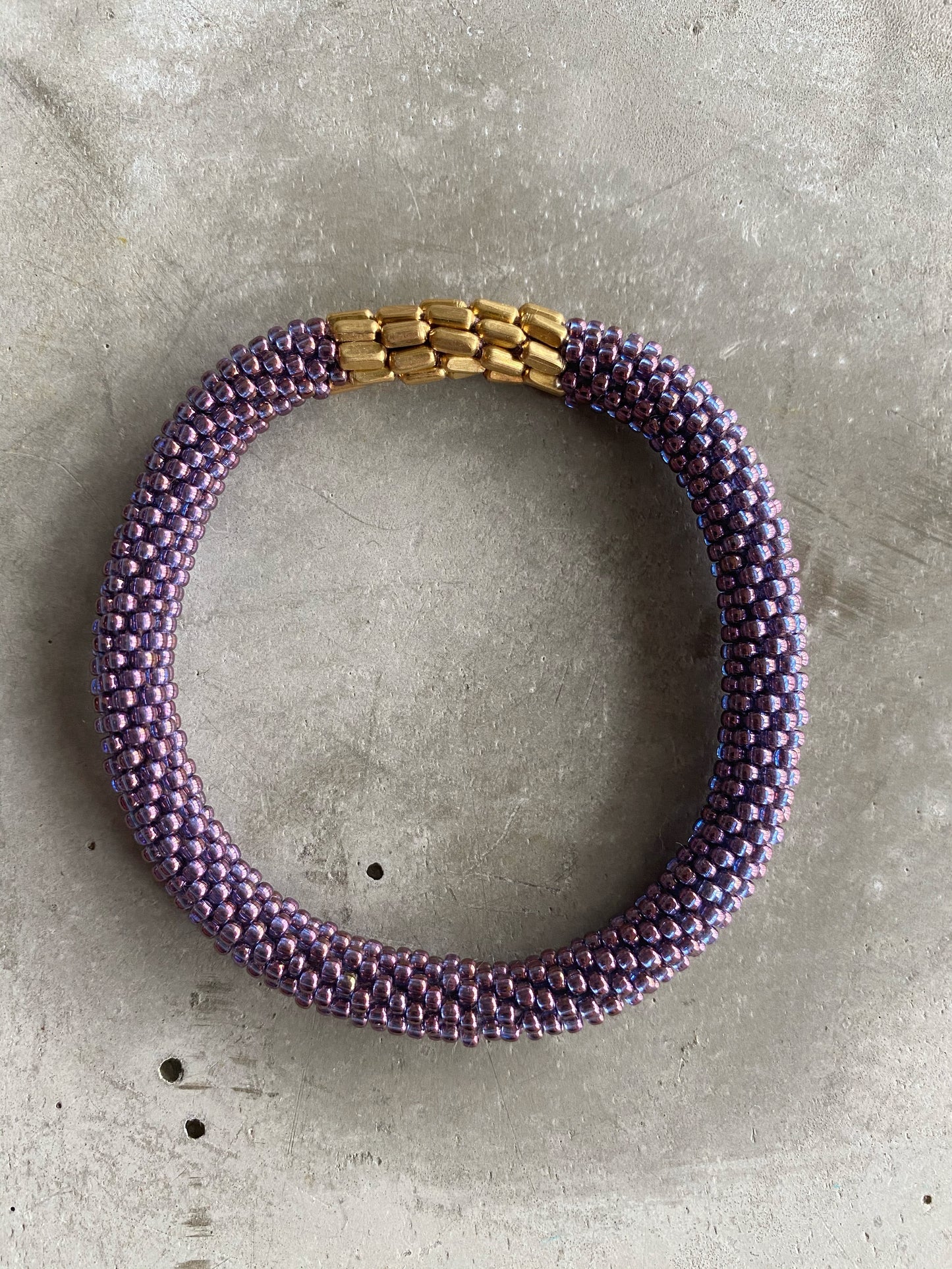 PURPLE METAL PLATE BRACELET