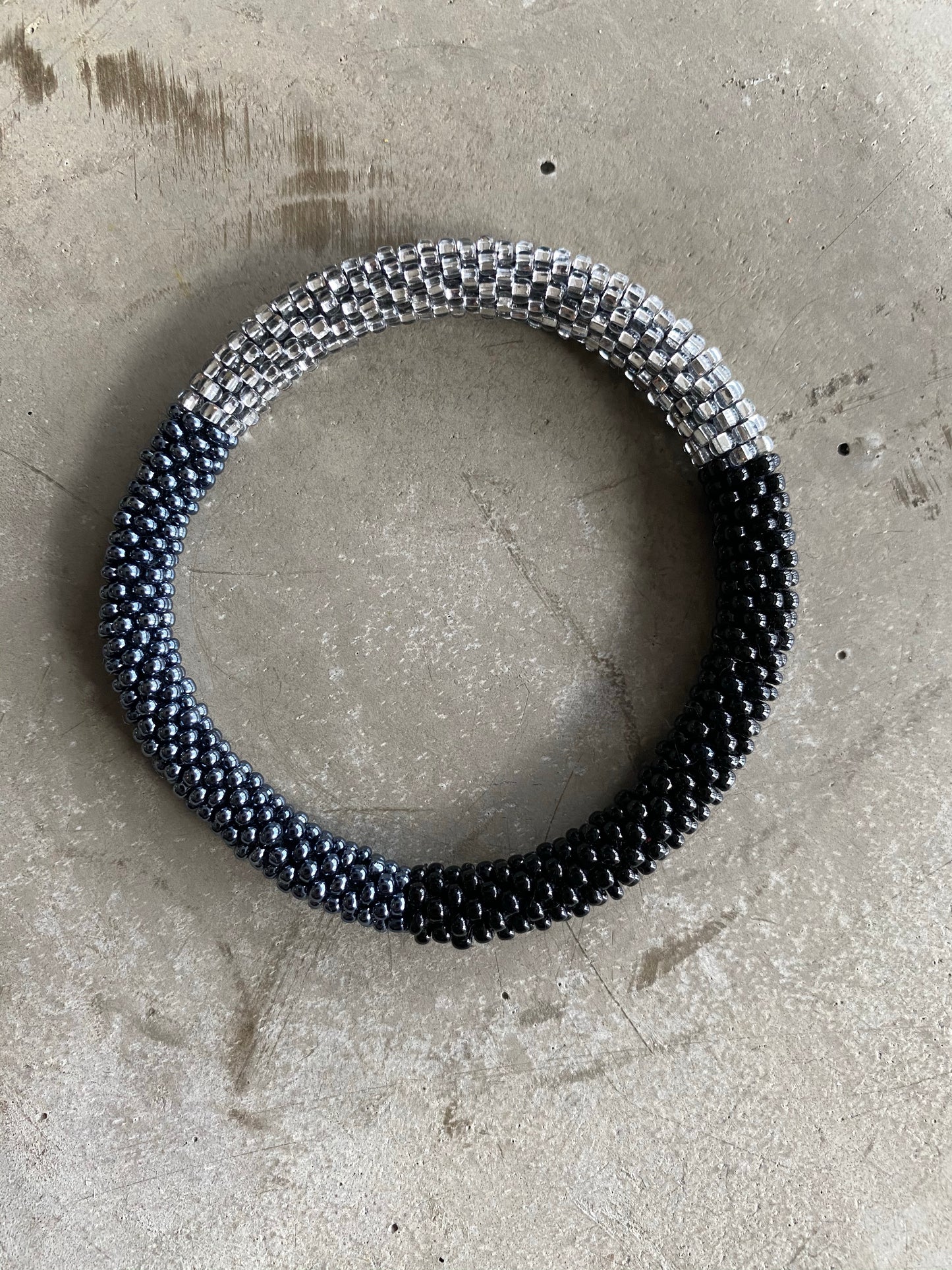 BLACK SILVER METAL BRACELET